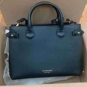 Burberry Medium Black Banner Bag